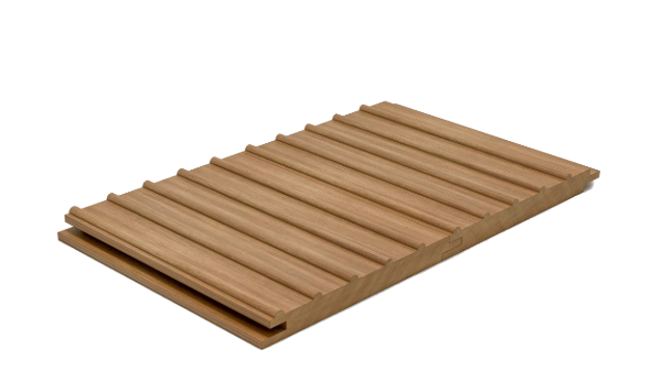 Chevron fluted wooden panel